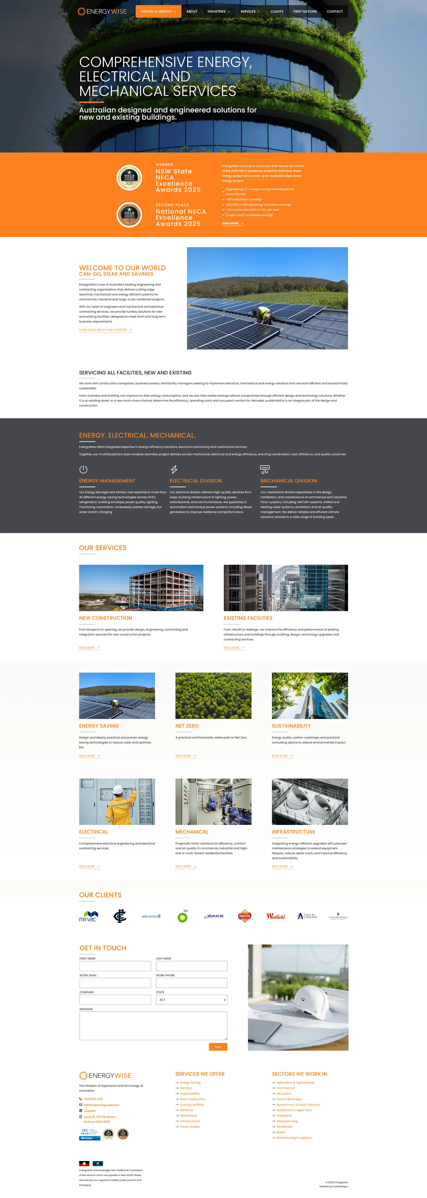 Screenshot of EnergyWise website