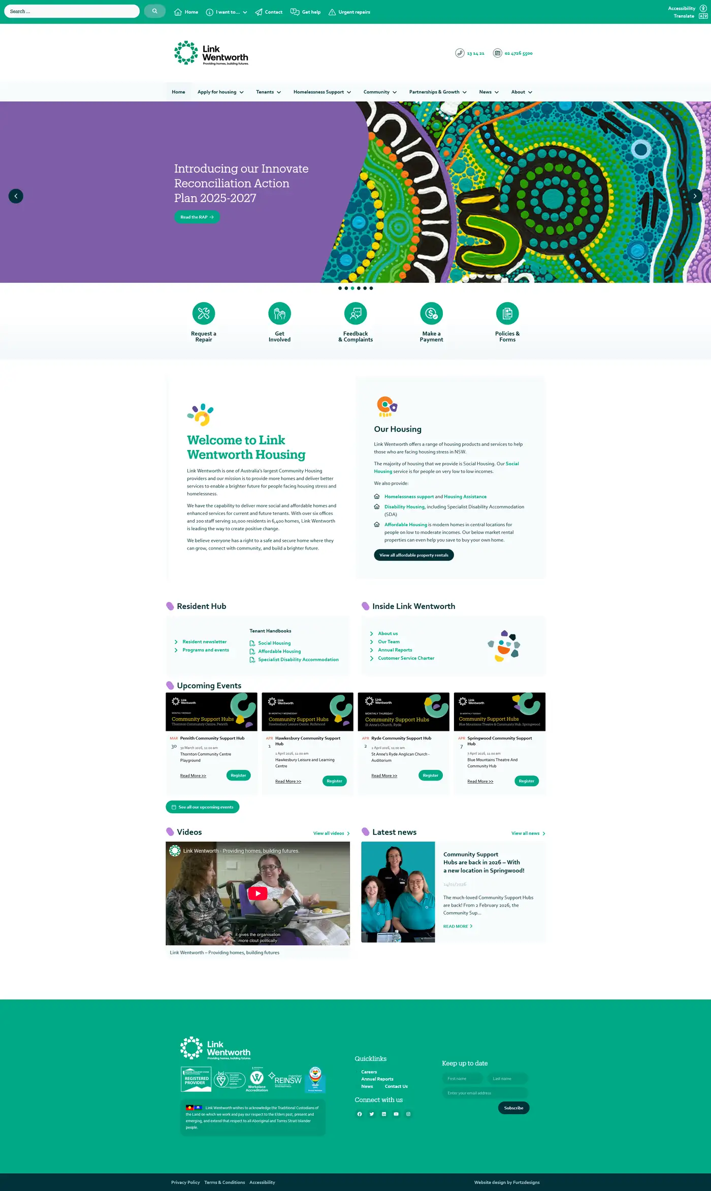 Screenshot of Link Wentworth website