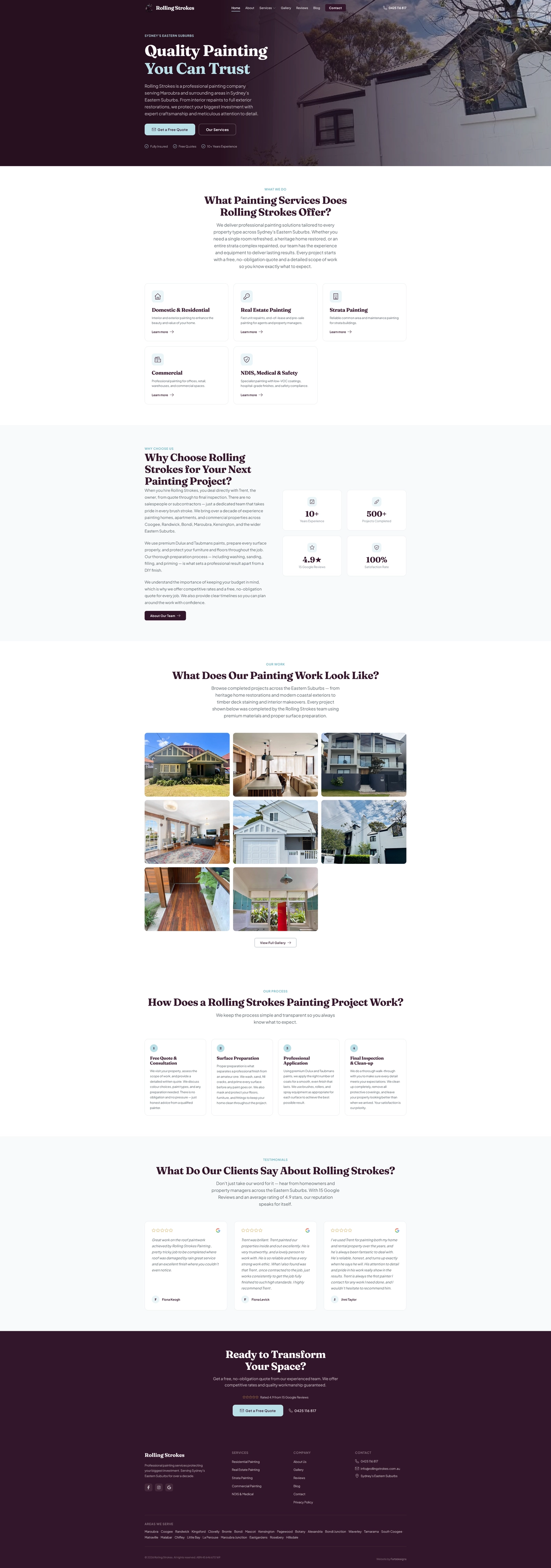 Screenshot of Rolling Strokes website