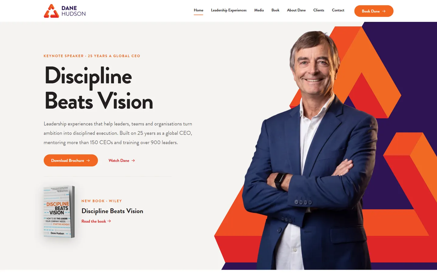 The Dane Hudson speaker site on desktop