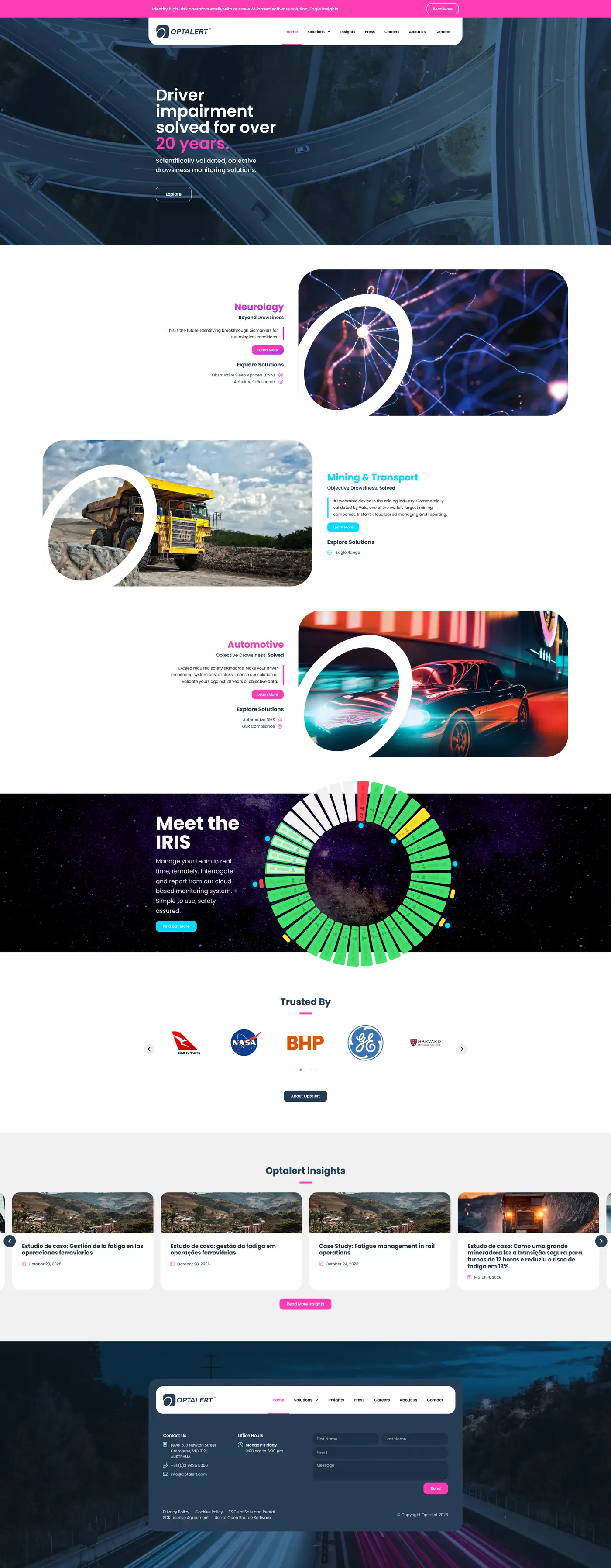 Optalert website